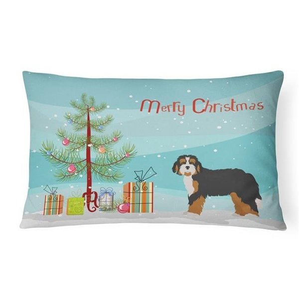 Carolines Treasures Carolines Treasures CK3804PW1216 Bernedoodle Christmas Tree Canvas Fabric Decorative Pillow CK3804PW1216